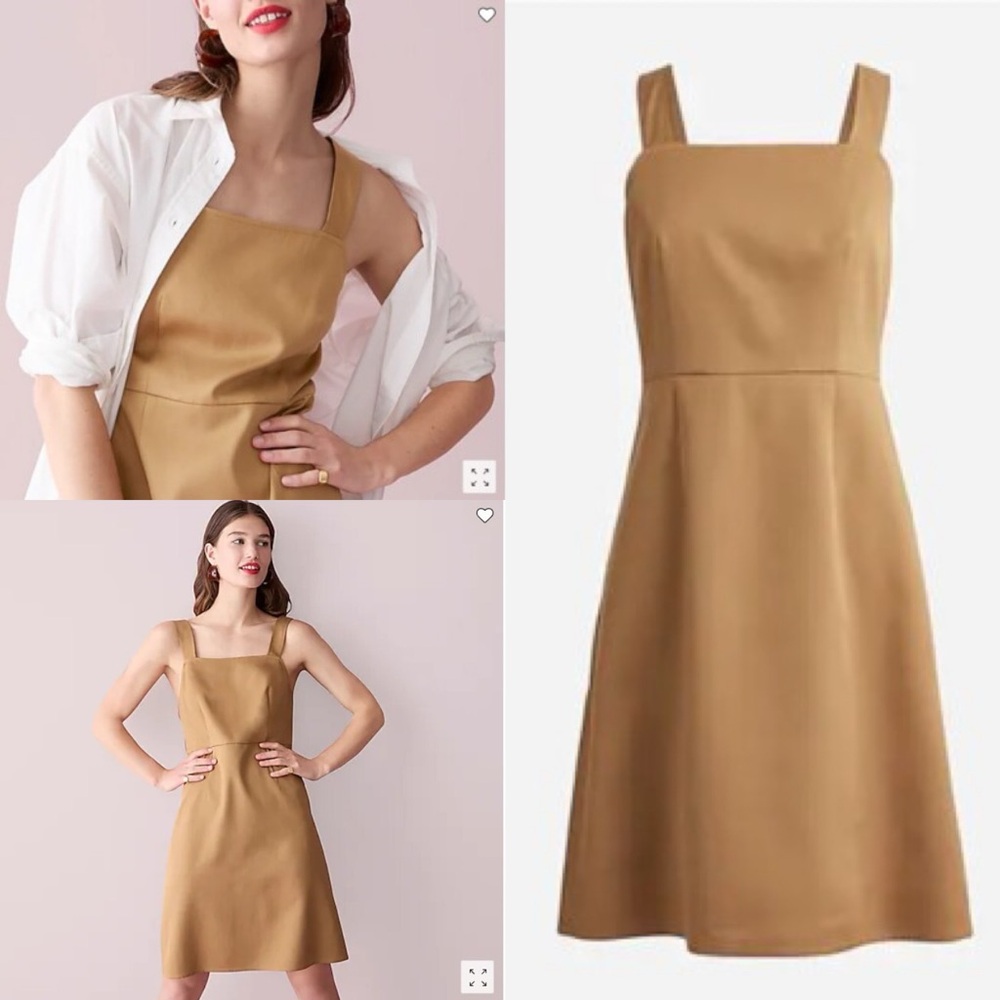 J Crew Squareneck A-line dress in Gramercy twill sz 18